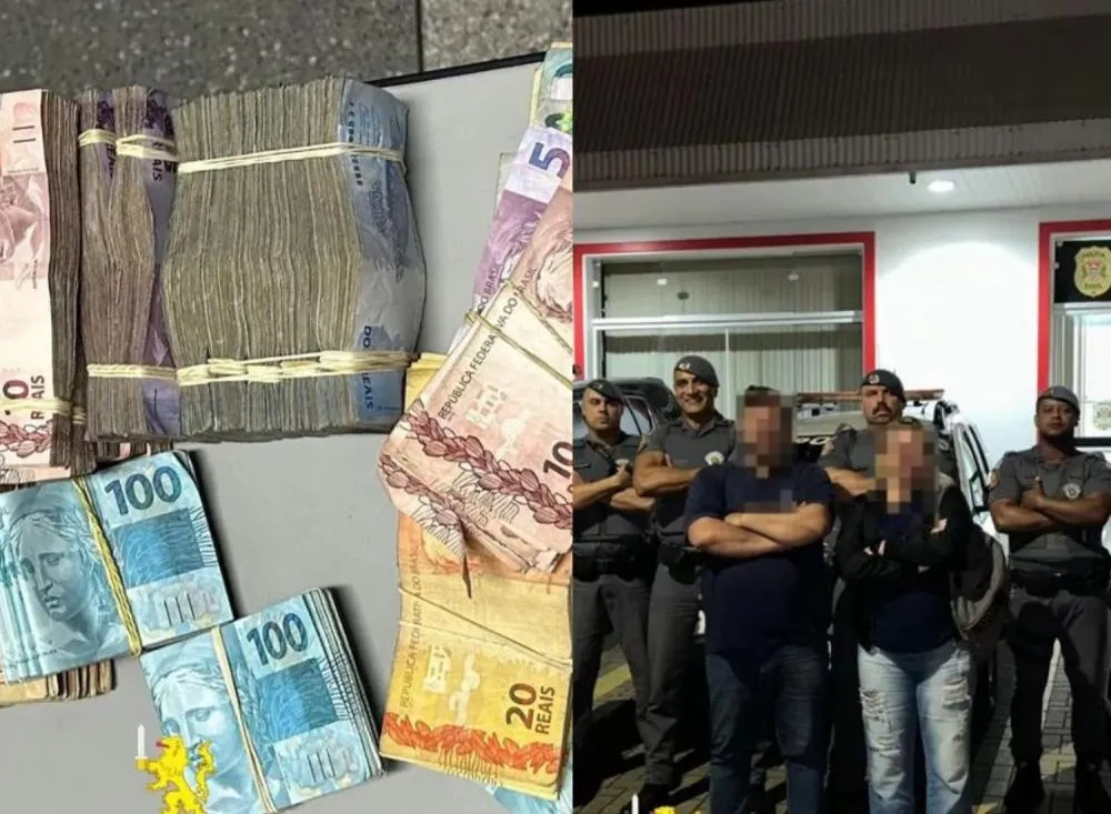 Assaltante esquece celular com RG no local do crime e Polícia Militar recupera mais de R$ 58 mil / Foto: Reprodução Redes Sociais