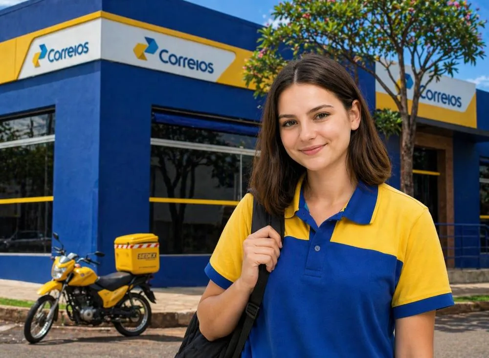 Últimos dias para se inscrever no programa Jovem Aprendiz Correios 2026 com mais de 500 vagas em todo o Brasil / Foto: Gerada por IA