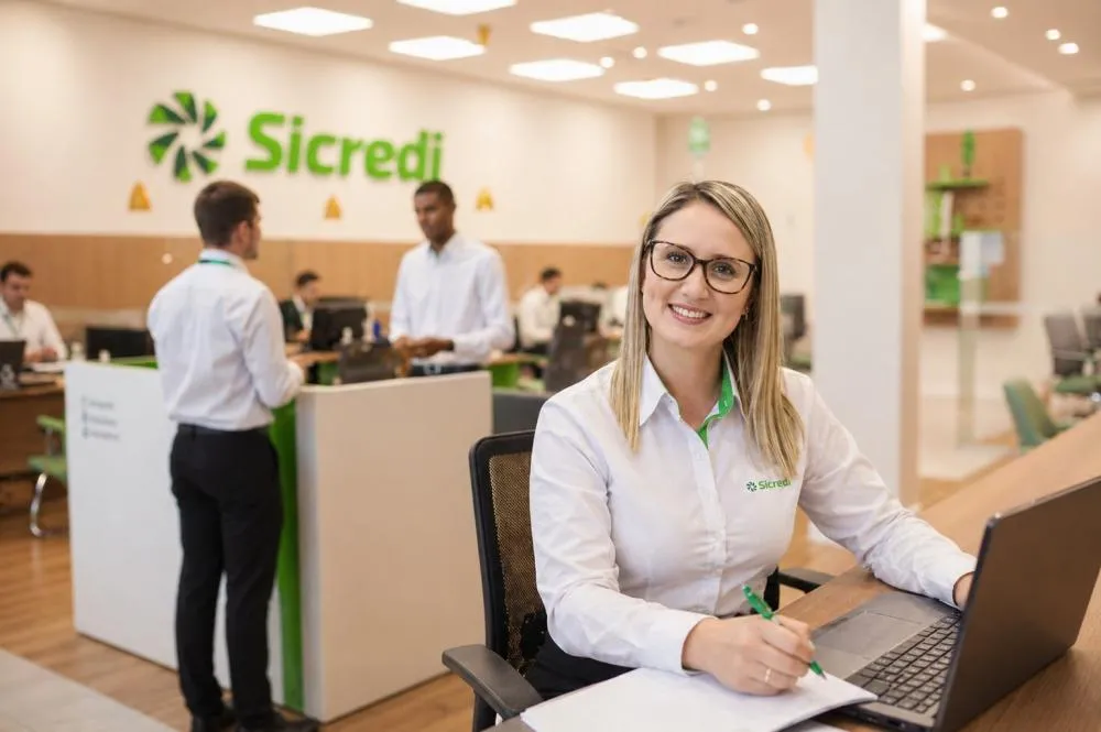 Vagas de Emprego para trabalho home office, híbridas e presenciais no Sicredi; oportunidades abertas em vários estados para jovem aprendiz, administrativo, atendimento e cargos efetivos / Foto: Gerada por IA