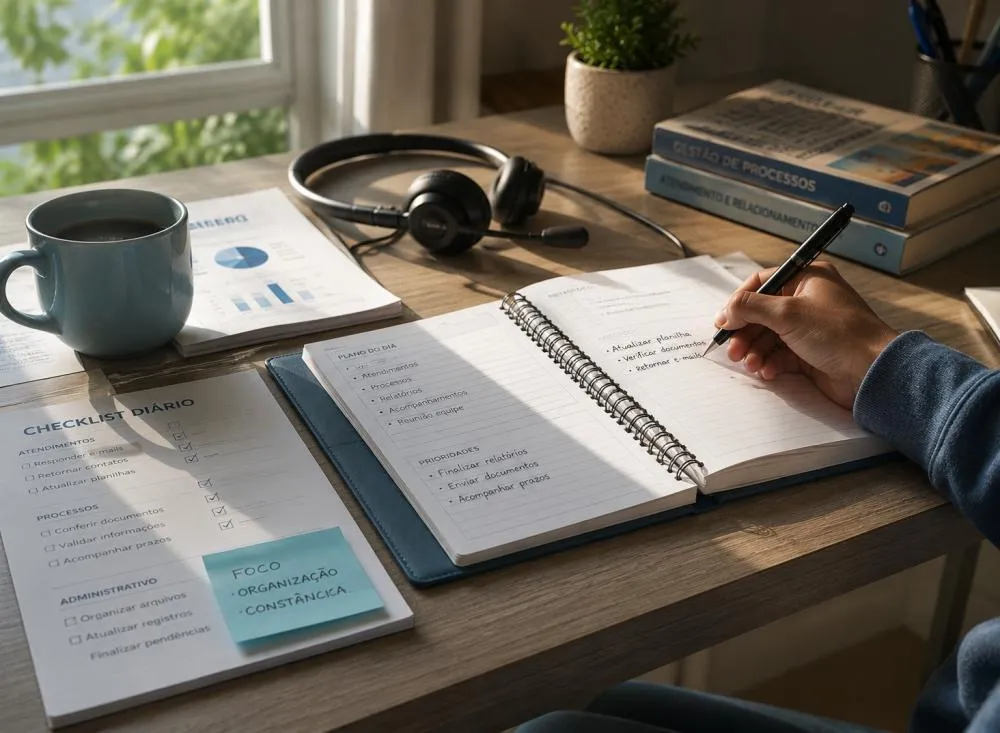 Auxiliar administrativo home office: veja funções, requisitos e onde encontrar vagas remotas / Foto: Gerada por IA