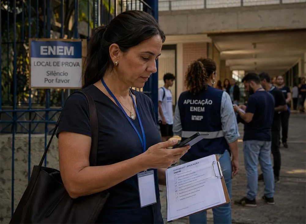 Fiscal de prova do Enem 2026: Inep abre seleção nacional com pagamento de até R$ 864 por dia; veja como participar / Foto: Gerada por IA