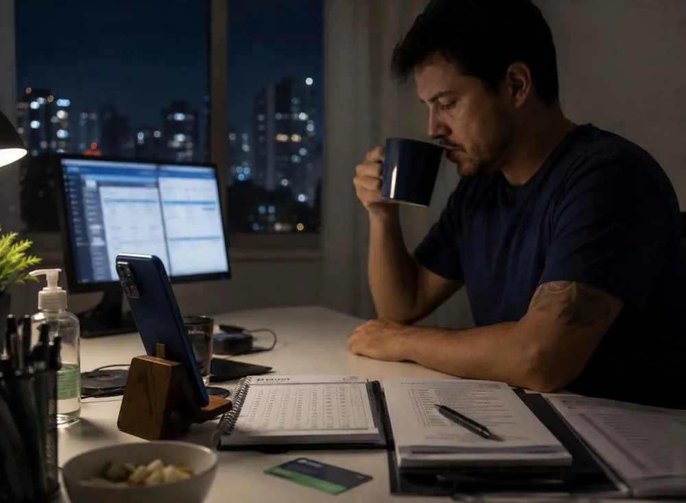 Trabalho remoto noturno: empresa abre vagas home office para ensino médio com salário de R$ 1.625 e benefícios / Foto: Gerada por IA