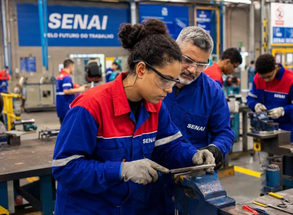 Senai vai pagar até R$ 800 por mês para 6 mil estudantes fazerem cursos gratuitos; veja requisitos e como se inscrever / Foto: Gerada por IA
