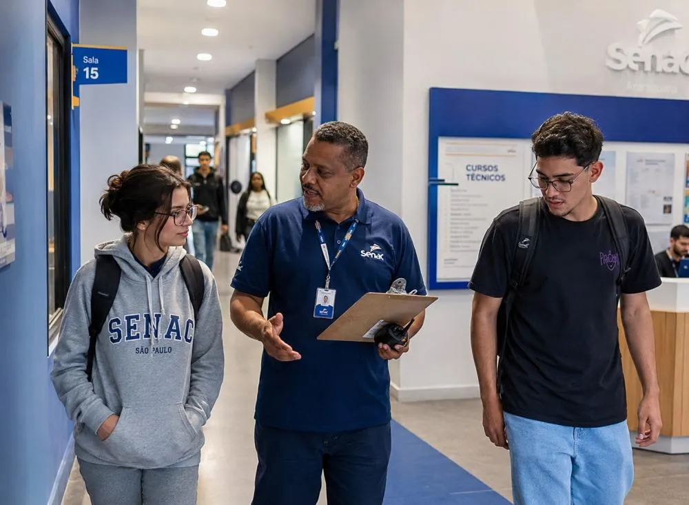 Processo seletivo Inspetor de Alunos Senac com salário de R$ 2.442 e exigência de ensino médio / Foto: Gerada por IA