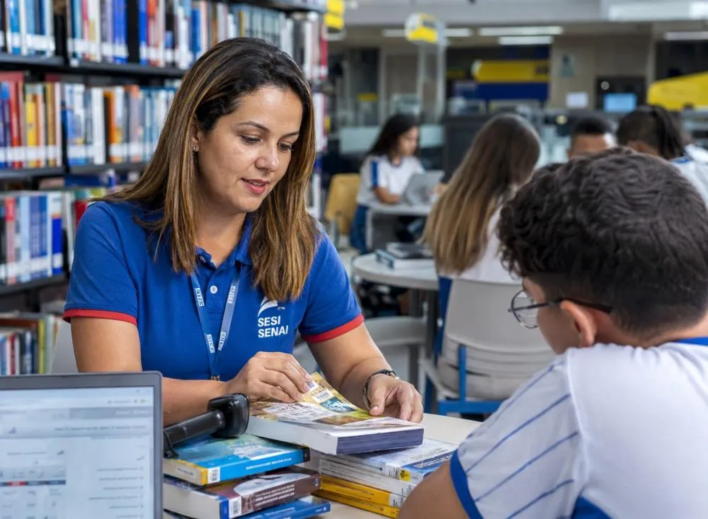 Processo Seletivo SESI SENAI para Bibliotecário oferece salário de R$ 5.226 e benefícios; veja requisitos / Foto: Gerada por IA