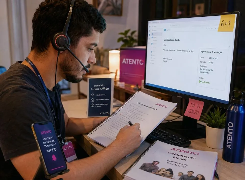 Processo seletivo da Atento tem 100 vagas para atendimento com salário de R$ 1.621 e auxílio home office