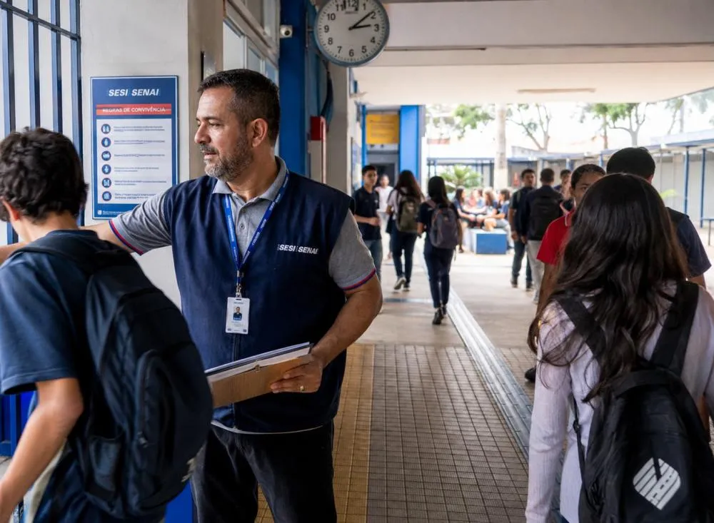 Processo Seletivo Inspetor de Alunos Sesi Senai com remuneração de R$ 2.213,72 para ensino médio / Foto: Gerada por IA