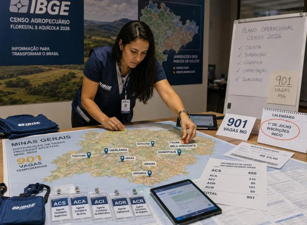 IBGE abre inscrições para processo seletivo com 901 vagas em Minas Gerais