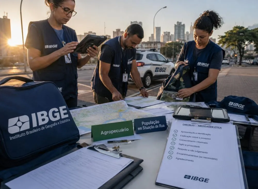 Novo processo seletivo do IBGE abre 1.414 vagas com salários de até R$ 5,2 mil em todo o Brasil / Foto: Gerada por IA