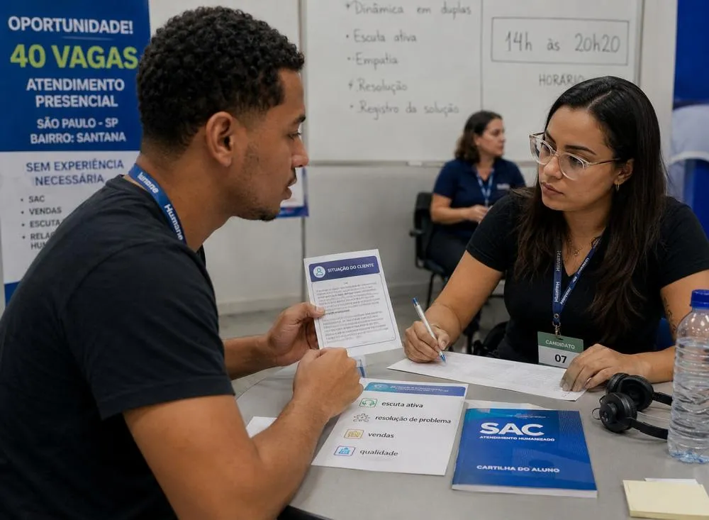 Sem experiência: Empresa abre Processo seletivo com 40 vagas para atendimento com remuneração de R$ 1.621 / Foto: Gerada por IA