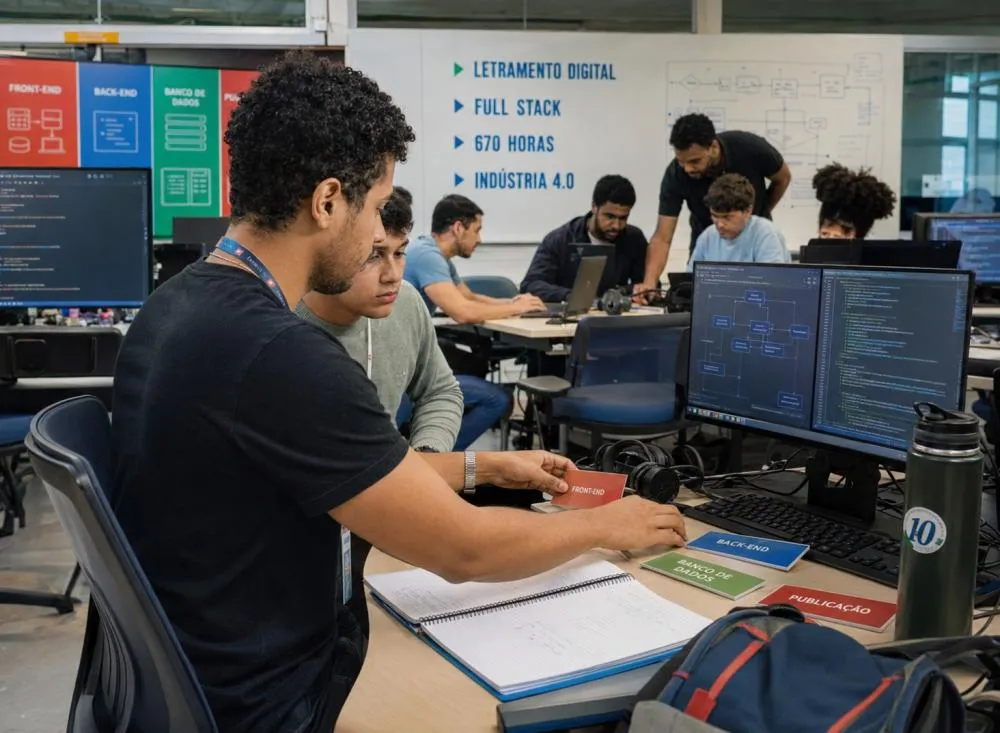 Senai e Petrobras abrem inscrições para cursos gratuitos com bolsa de até R$ 700 por mês; programa prevê cerca de 20 mil vagas / Foto: Gerada por IA