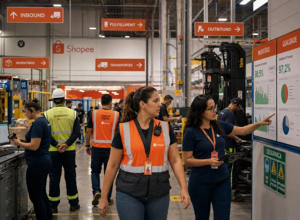 Shopee amplia processo seletivo e chega a 423 vagas com opções para trabalho home office, híbrido e presencial / Foto: Gerada por IA
