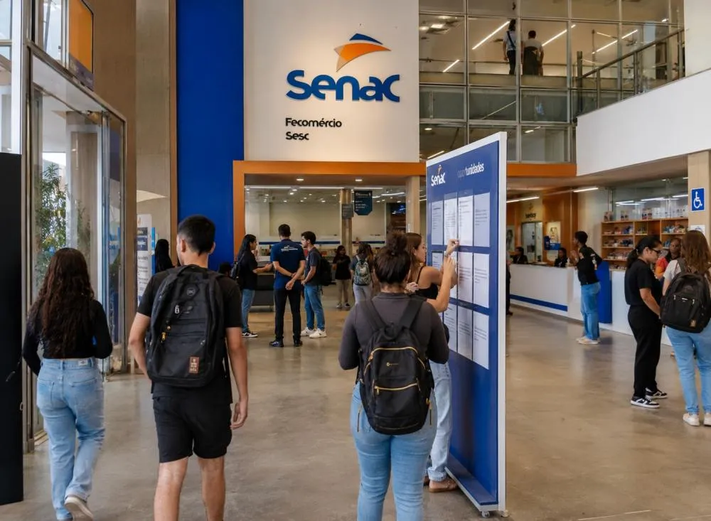 Processo Seletivo Assistente Administrativo Senac com remuneração de R$ 1.068 para ensino médio / Foto: Gerada por IA
