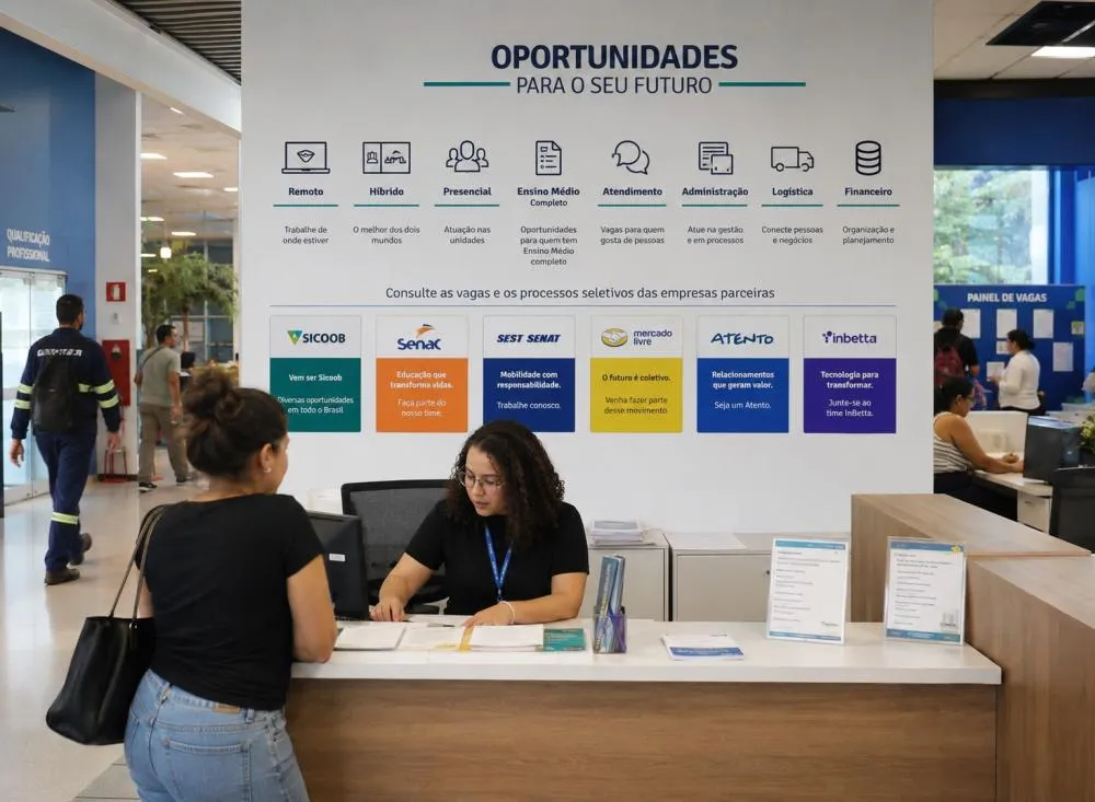 Trabalho remoto, híbrido e presencial: empresas e instituições abrem vagas para ensino médio completo / Foto: Gerada por IA