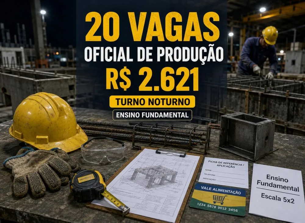 Trabalho noturno ensino fundamental: Processo Seletivo abre 20 vagas com remuneração de R$ 2.621 / Foto: Gerada por IA