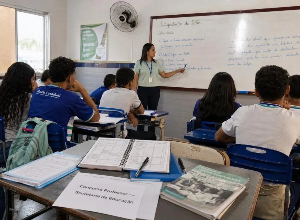 Secretaria de Educação abre concurso para professor com 1.620 vagas e salário de R$ 4.325 / Foto: Gerada por IA