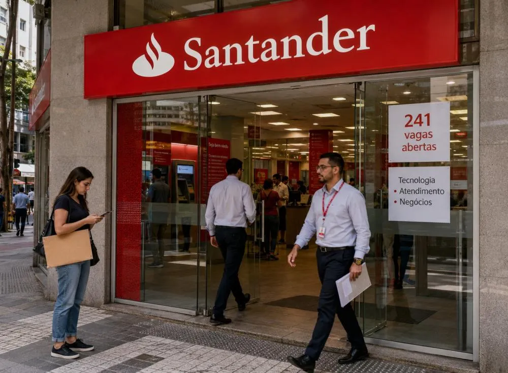 Santander abre Processo Seletivo com 241 vagas de emprego em todo o Brasil; veja como participar  / Foto: Gerada por IA