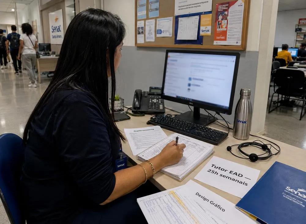 Processo Seletivo Senac para Tutor EAD de segunda a sexta-feira; veja como participar / Foto: Gerada por IA