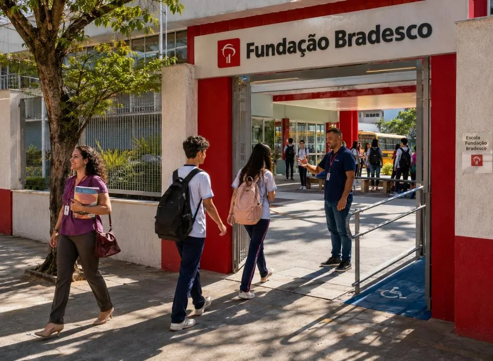 Processo Seletivo Fundação Bradesco Inspetor de Alunos, Professor e administrativo com 53 vagas, veja como se inscrever / Foto: Gerada por IA