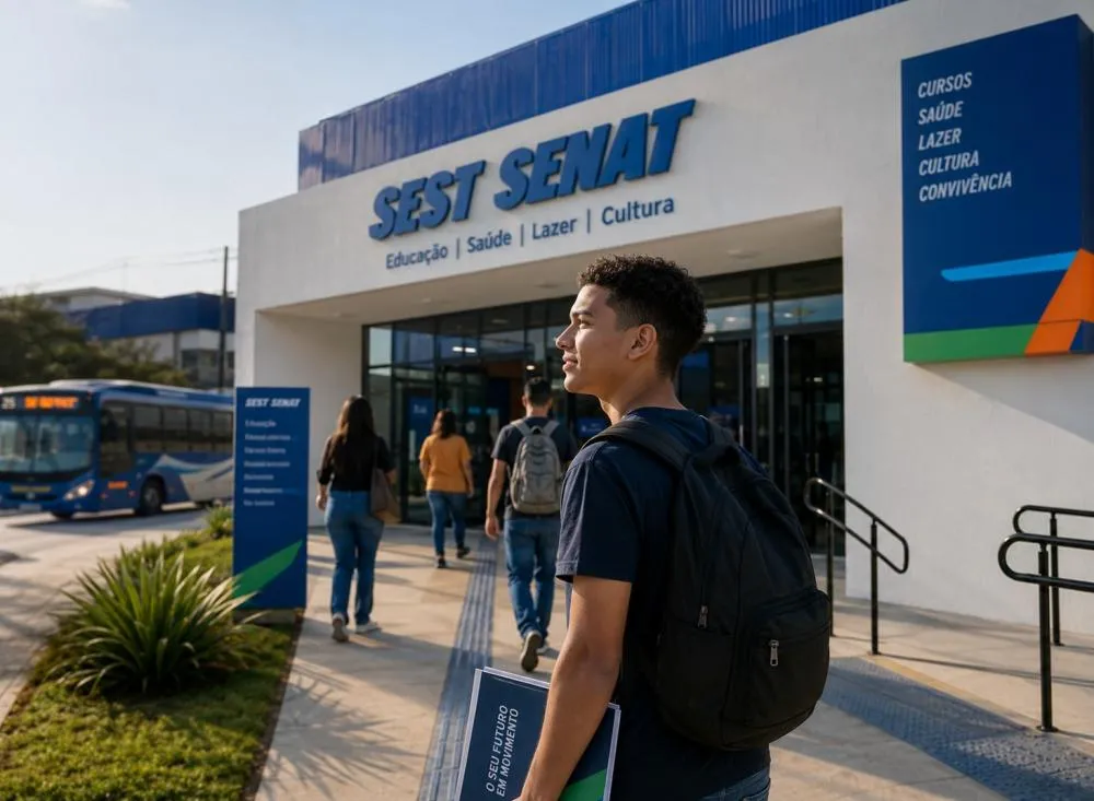 SEST SENAT abre Processo Seletivo para Auxiliar Administrativo com Ensino Médio Completo e salário de R$ 2.216 / Foto: Gerada por IA